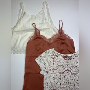 🎁 Boxing Week Mix & Match- 3 for $29 - Lace Cami, Crochet Top & Rust Tank